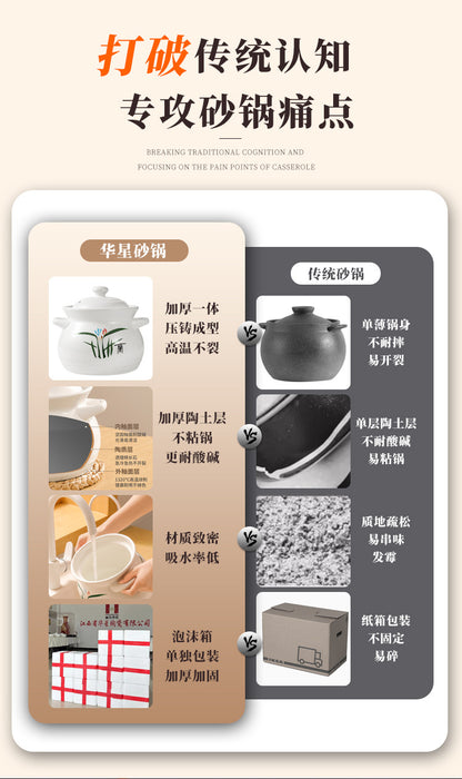 Birmingham warehouse, UK-wide shipping included, 3.5L ceramic casserole pot for 3-5 people (white).