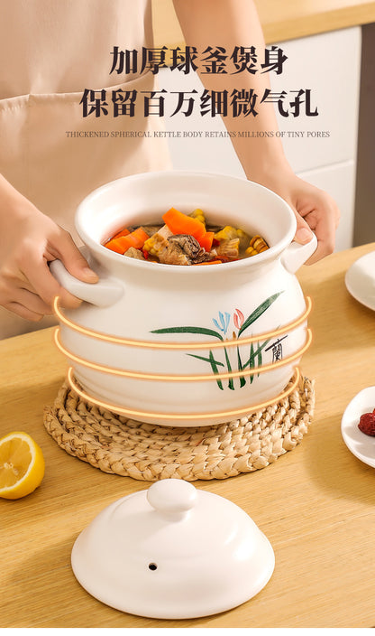 Birmingham warehouse, UK-wide shipping included, 3.5L ceramic casserole pot for 3-5 people (white).