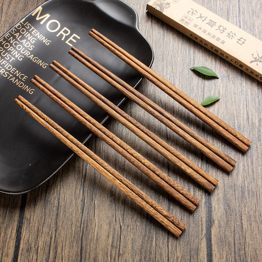 鸡翅木筷子实木红檀木筷子10双盒装 Natural Wood Chopsticks10pc