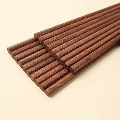 鸡翅木筷子实木红檀木筷子10双盒装 Natural Wood Chopsticks10pc
