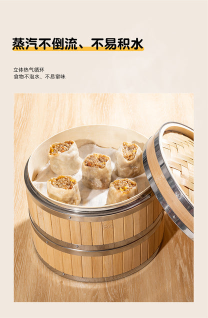 黄一府 碳化竹不锈钢蒸笼｜正好卡在小绿锅上 · 蒸包子点心 · 不易发霉好清洗
