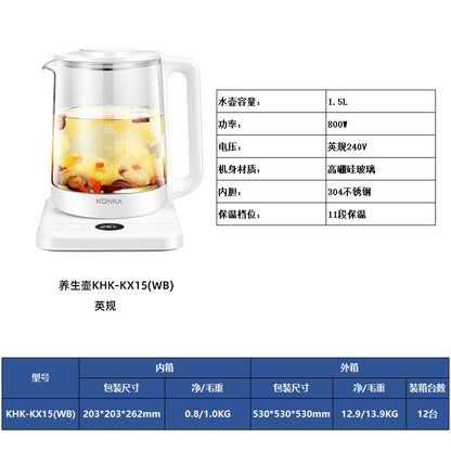康佳1.8L养生壶 KONKA 1.8L Electric Kettle for Tea Boiling and Health Care Fast Heating and Auto Keep Warm Function