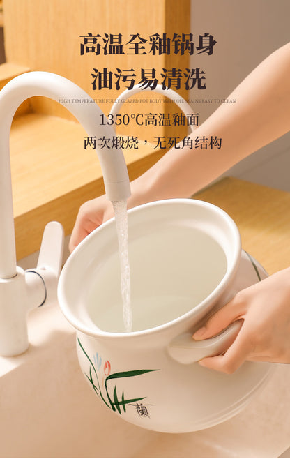 Birmingham warehouse, UK-wide shipping included, 3.5L ceramic casserole pot for 3-5 people (white).