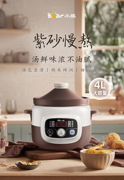 小熊紫砂电炖锅 紫砂慢熬汤鲜味浓不油腻详情头图