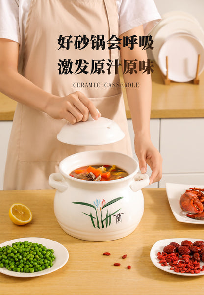 Birmingham warehouse, UK-wide shipping included, 3.5L ceramic casserole pot for 3-5 people (white).