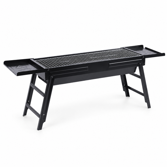 Cookbay 折叠迷你烧烤炉，89 cm 展开状态白底商品图
