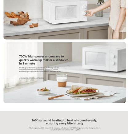 小米 Xiaomi 家用微波炉 20L｜700W环绕加热 · 五档调节易清洁，原始商品详情图 7