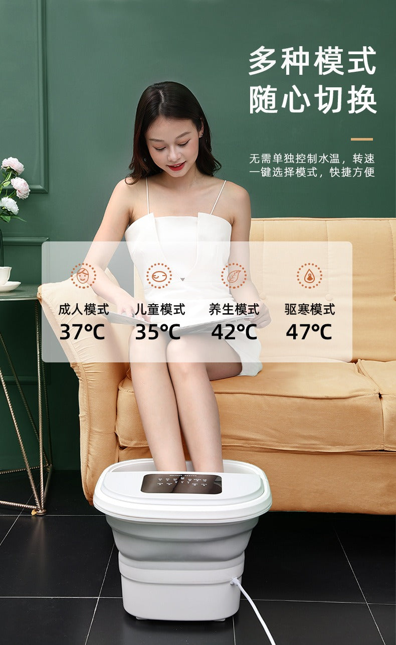 本款折叠泡脚桶四种面板模式：37、35、42、47摄氏度