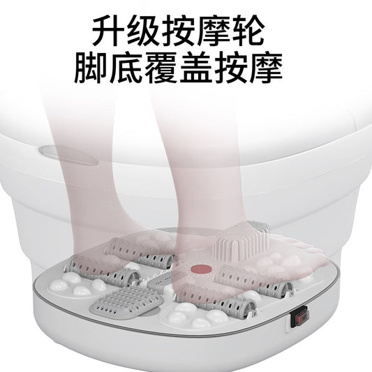本款折叠泡脚桶桶底滚轮与凸点结构示意