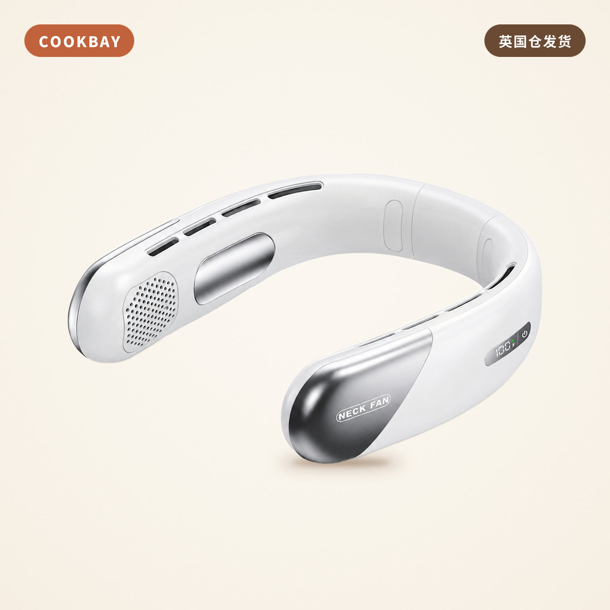Cookbay 挂脖风扇｜USB 充电 · 无叶便携 · 解放双手随身清凉 | COOKBAY