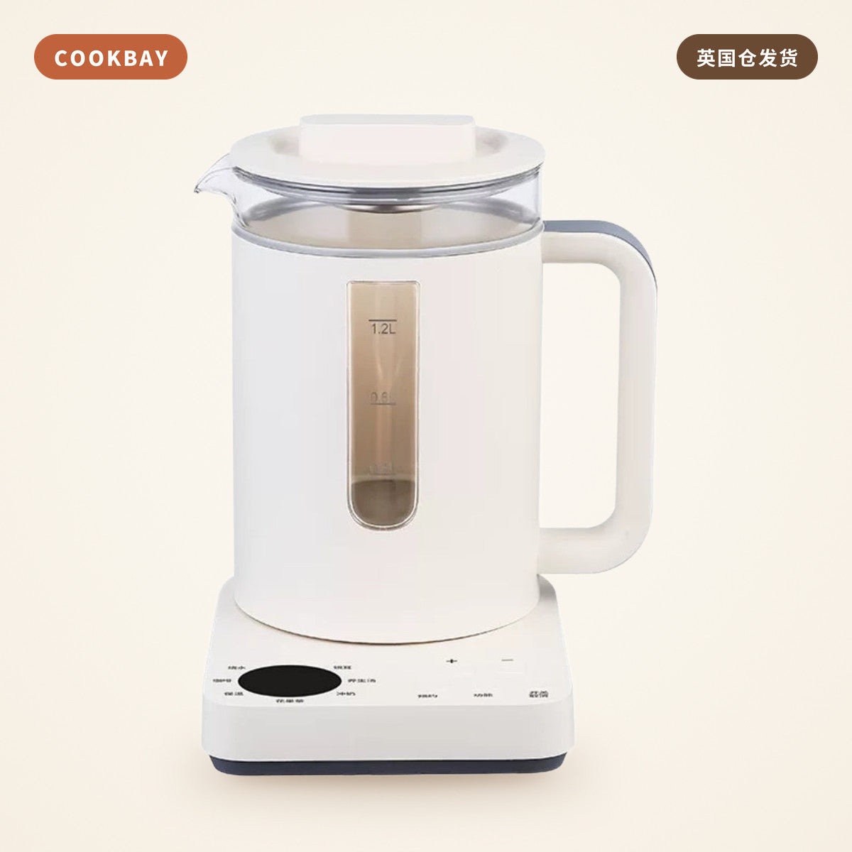Cookbay 多功能 304养生壶 1.2L｜高硼硅玻璃 · 煮茶烧水 · 养生日常 | COOKBAY