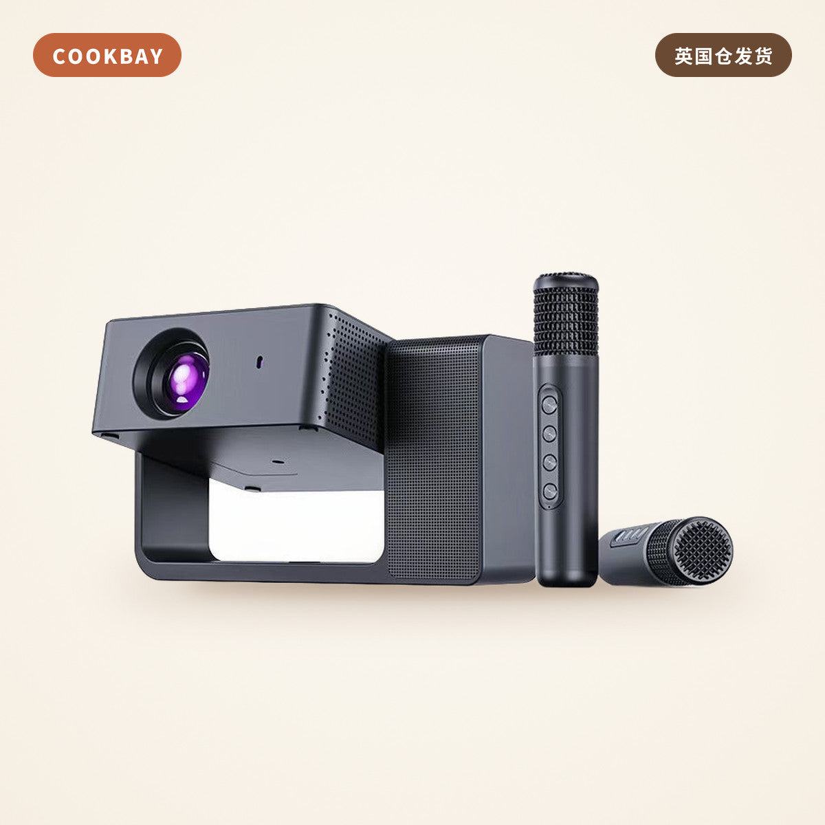 Cookbay 微型高清投影仪 YS302KTV｜黑色 · 便携高清 · 家庭影院 | COOKBAY