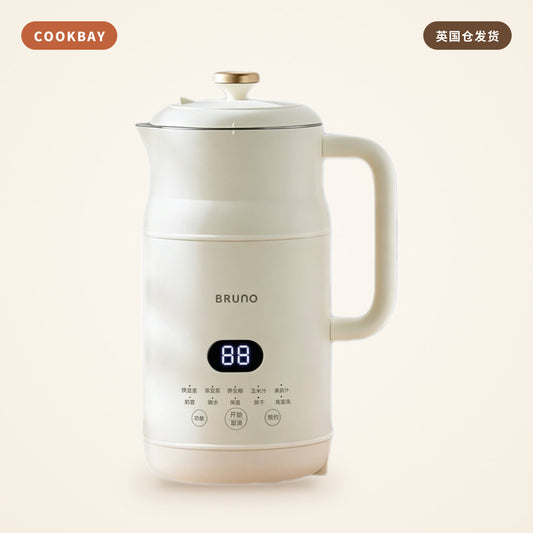 BRUNO 豆浆机 1L 珍珠白 BZK-DJ02｜免泡免滤 · 一两人份 · 早餐一壶热豆浆 | COOKBAY