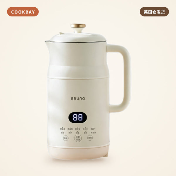 BRUNO 豆浆机 1L 珍珠白 BZK-DJ02｜免泡免滤 · 一两人份 · 早餐一壶热豆浆 | COOKBAY