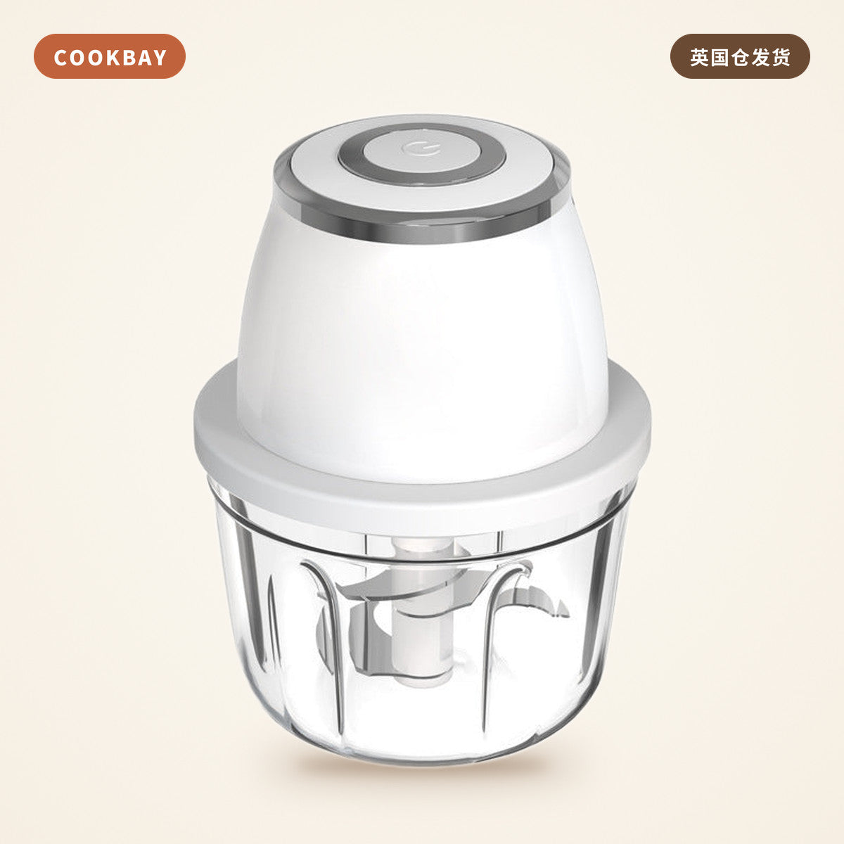 Cookbay 电动打蒜器 FP209 30W｜一键碎蒜 · USB充电 · 蒜蓉姜末备菜 | COOKBAY