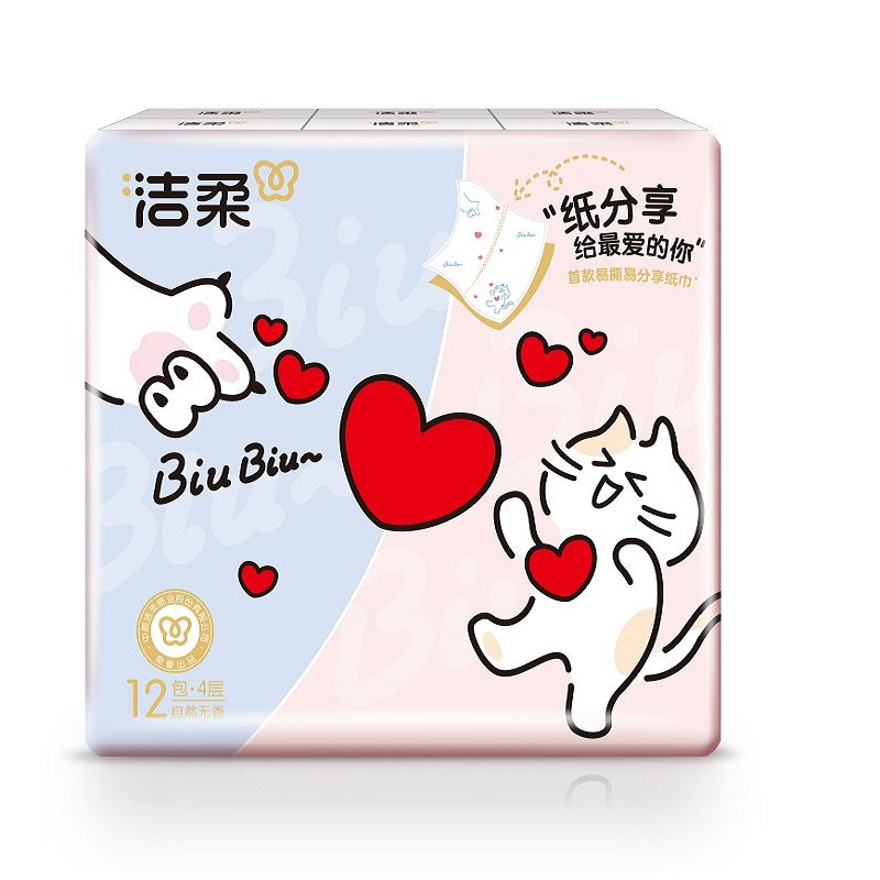 洁柔 分享式迷你纸手帕 7片4层（12包*36提）一箱共432包Jierou Sharing-style Mini Paper Handkerchiefs, 7 sheets, 4 layers (12 packs * 36 cartons), total 432 packs per case