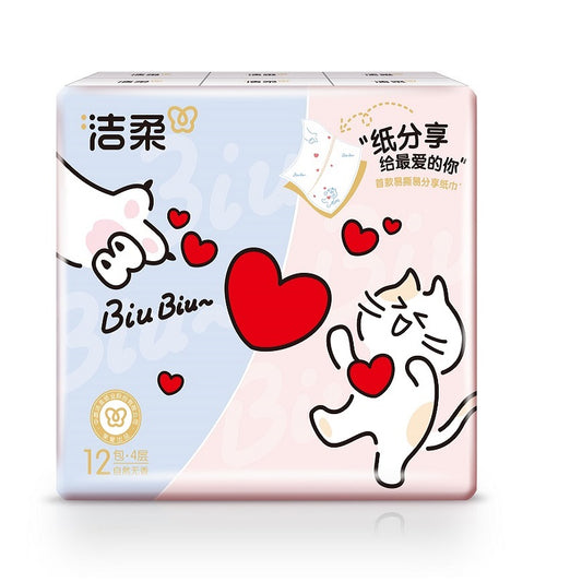 洁柔 分享式迷你纸手帕 7片4层（12包*36提）一箱共432包Jierou Sharing-style Mini Paper Handkerchiefs, 7 sheets, 4 layers (12 packs * 36 cartons), total 432 packs per case