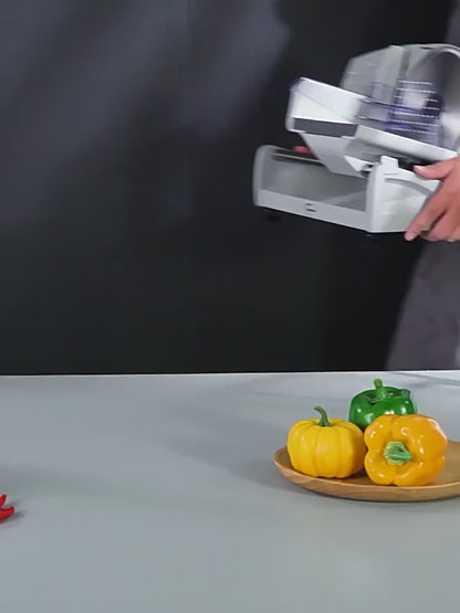 Cookbay Steel Electric Meat Slicer 250W｜Twin Blades · Powered Slicing · Frozen Meat Made Easy