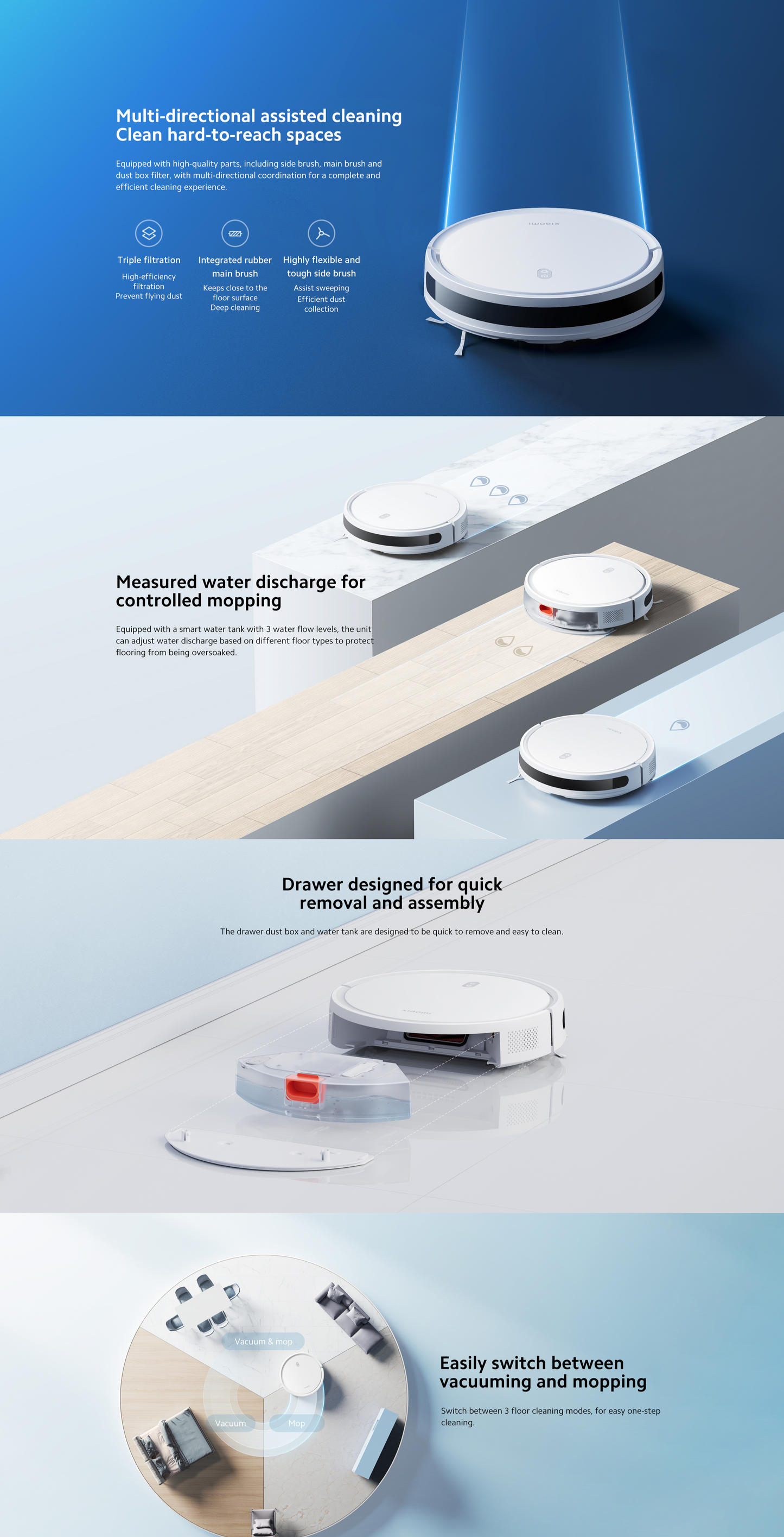 小米 E10 智能扫地机器人Xiaomi Robot Vacuum E10 White