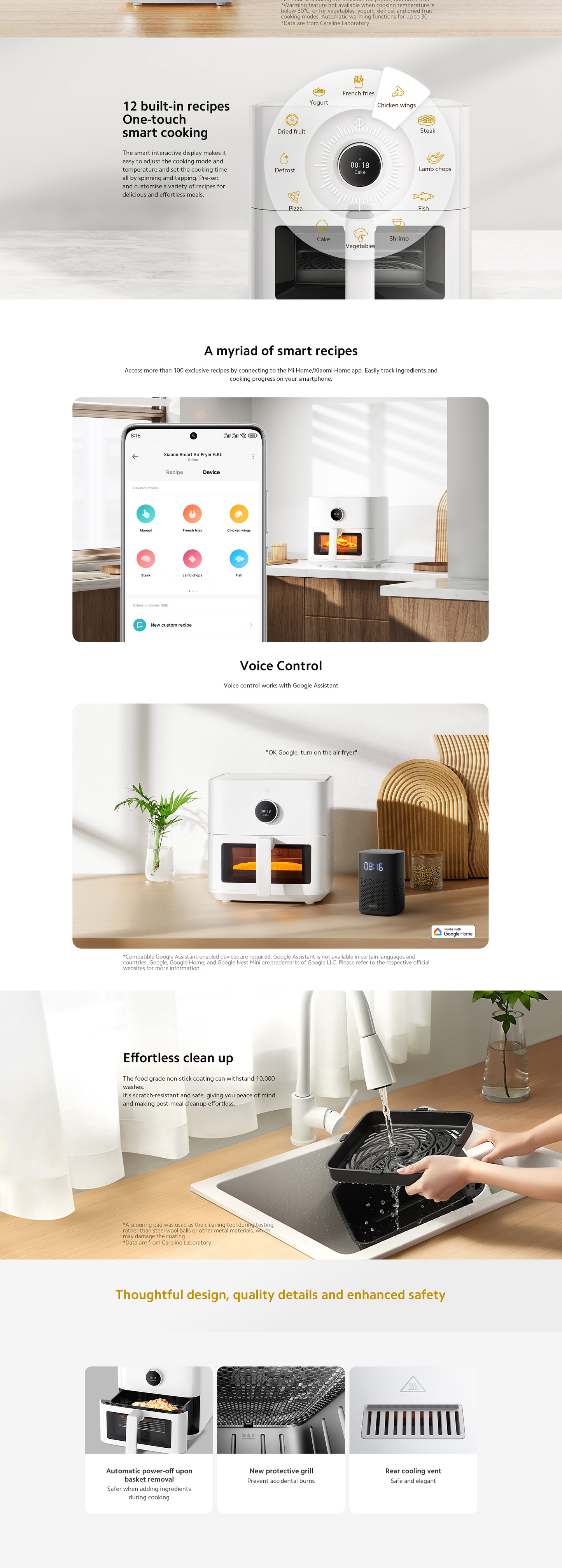 小米 5.5L 智能空气炸锅Xiaomi Smart Air Fryer 5.5L White
